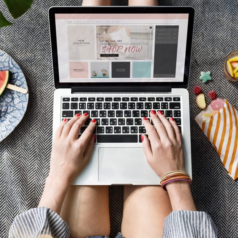 Woman using computer laptop